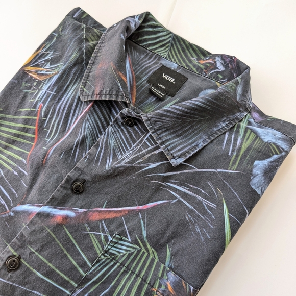 Vans Men's Shirt Sleeve Floral Shirt - 100% Cotton, Size L - Picture 3 of 7